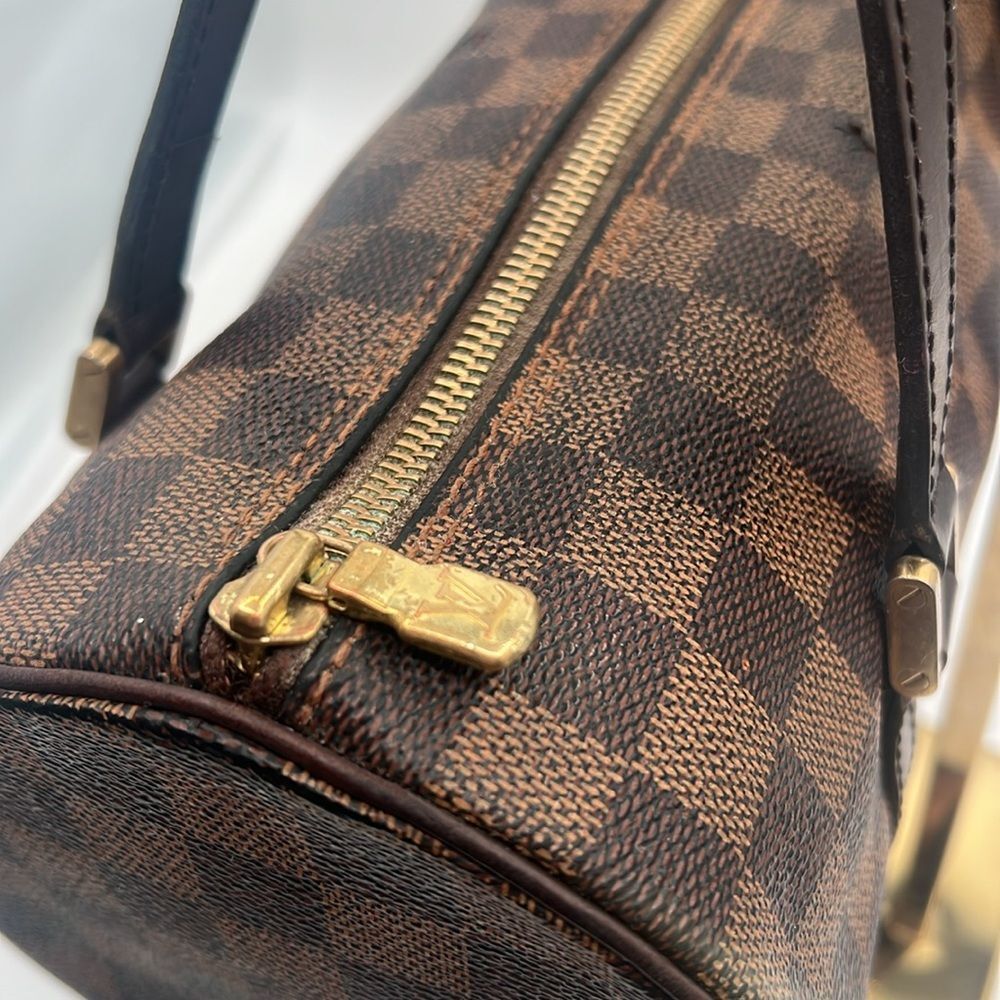 LOUIS VUITTON VINTAGE PAPILLON 26 DAMIER EBENE HANDBAG PURSE - Picture 7 of 14